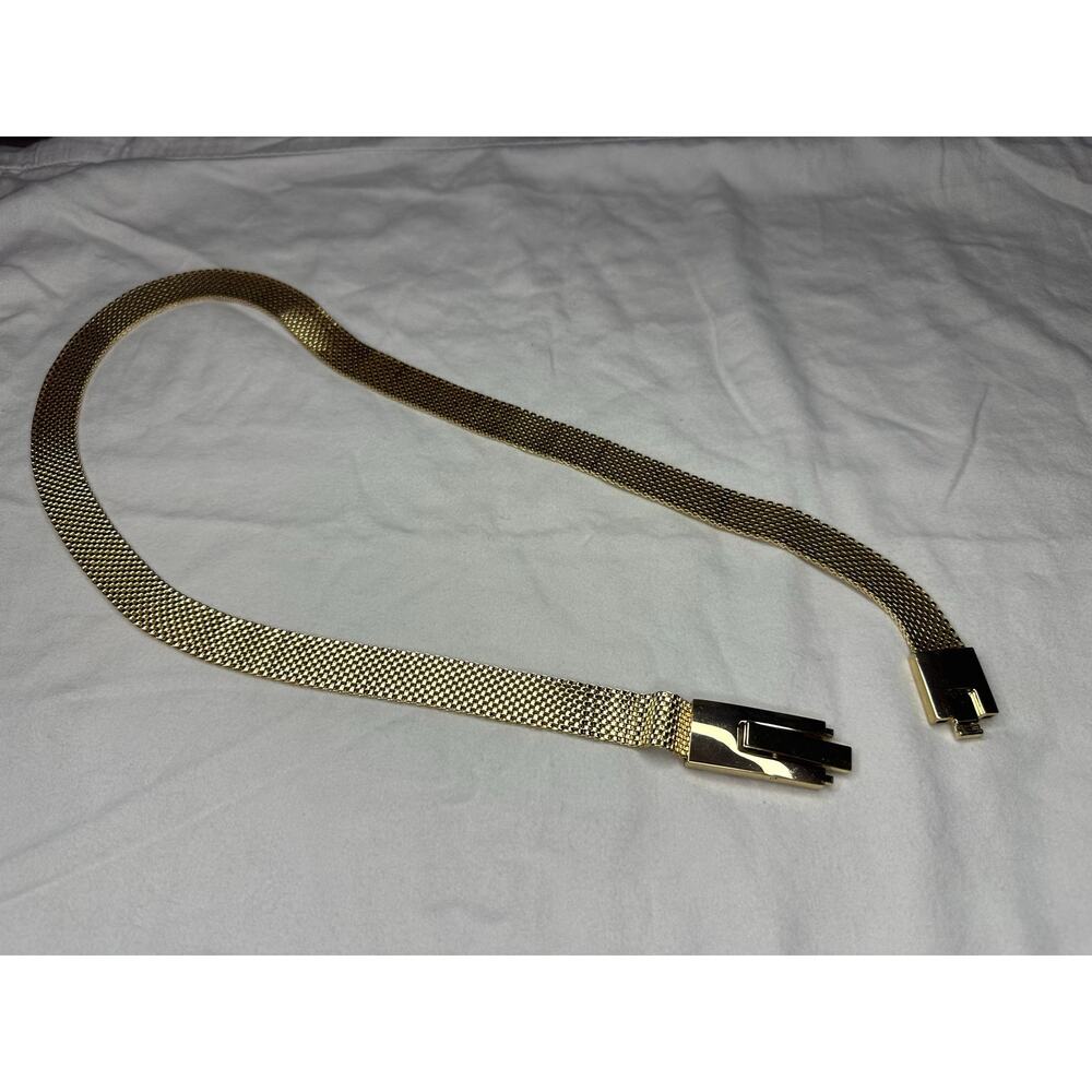 Vintage Gold Tone Liquid Mesh Belt Women’s ~31” Waist Statement Chain Belt